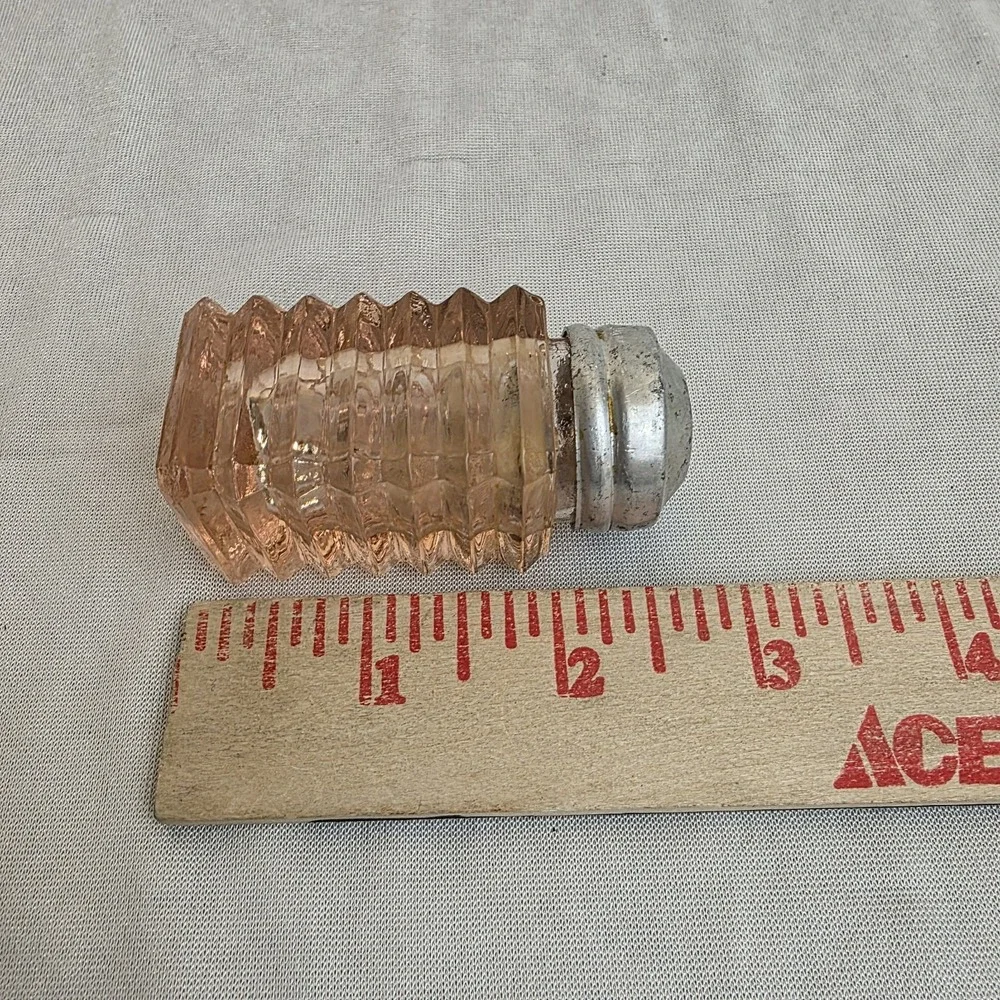 Anchor Hocking Pink Manhattan Depression Glass Horizontal Ribbed Pattern Salt...